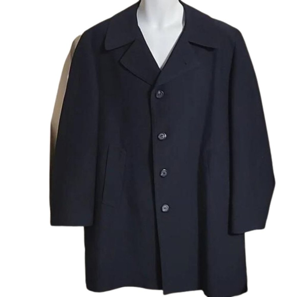 London Fog Imaginit Mens Black Overcoat 42REG